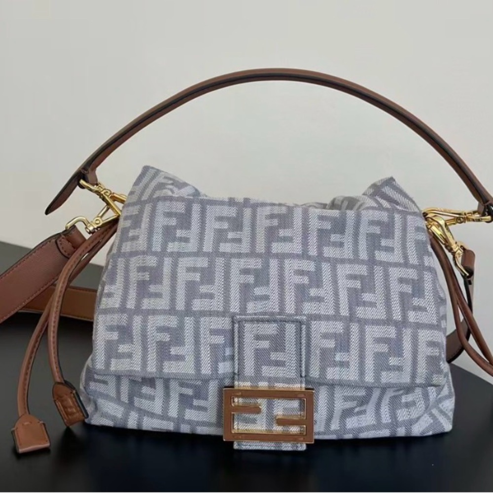 Gray and Brown Shoulder Bag